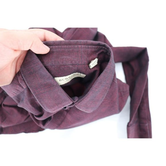 Burberry Shirt Mens Small Plaid Tailored Fit Button Up Long Sleeve Cotton check - Picture 7 of 15